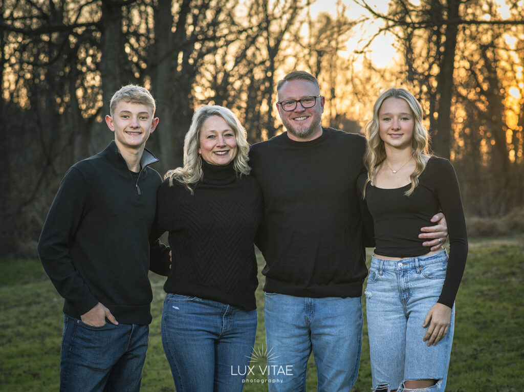 family portraits Lancaster PA Family portrait on the grounds of their home in Harrisburg, photographed by Lux Vitae Photography