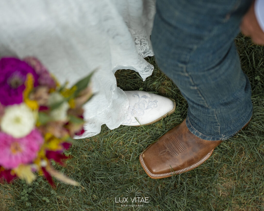 Wedding photography cowboy boots