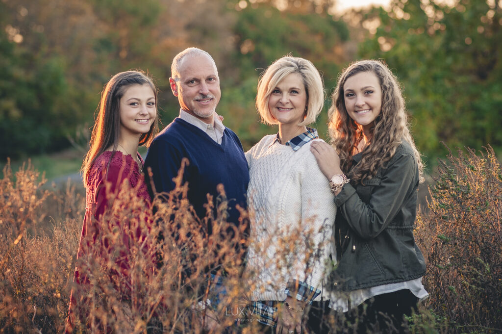 Family portrait of the Wardwells at County Park in Lancaster, photographed by Lux Vitae Photography